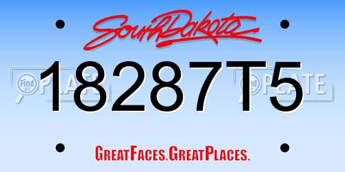 18287T5 South Dakota License Plate