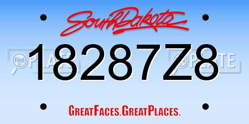 18287Z8 South Dakota License Plate