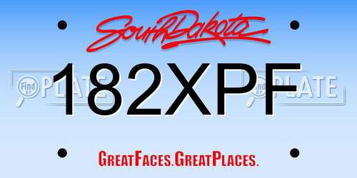 182XPF South Dakota License Plate