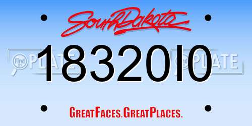 18320I0 South Dakota License Plate