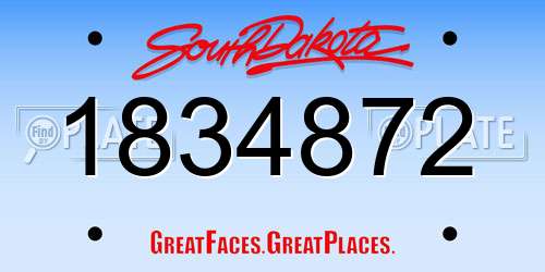 1834872 South Dakota License Plate