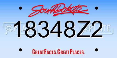 18348Z2 South Dakota License Plate