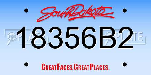 18356B2 South Dakota License Plate