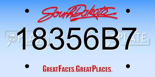 18356B7 South Dakota License Plate