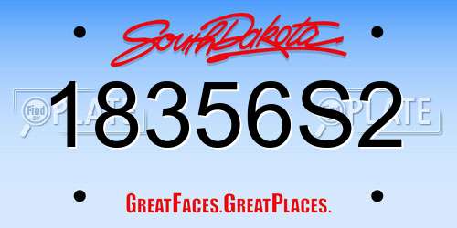 18356S2 South Dakota License Plate