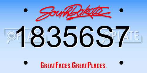 18356S7 South Dakota License Plate