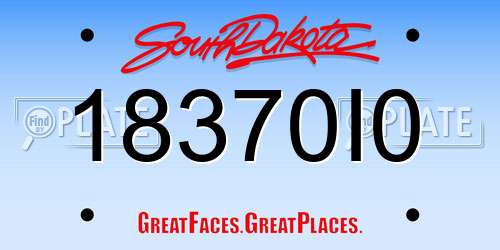 18370I0 South Dakota License Plate