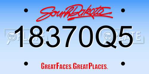 18370Q5 South Dakota License Plate
