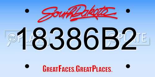 18386B2 South Dakota License Plate