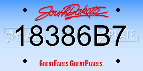 18386B7 South Dakota License Plate