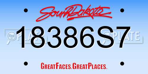 18386S7 South Dakota License Plate