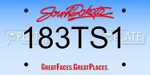 183TS1 South Dakota License Plate