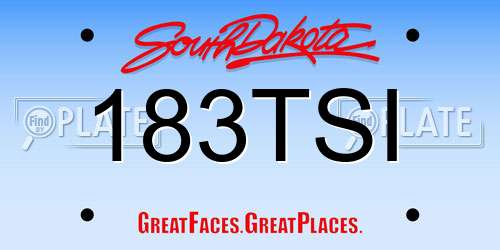 183TSI South Dakota License Plate