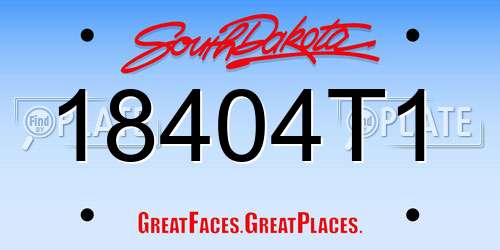 18404T1 South Dakota License Plate