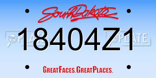 18404Z1 South Dakota License Plate