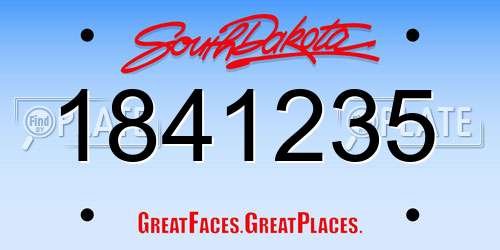 1841235 South Dakota License Plate