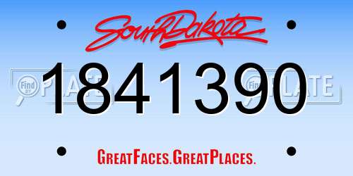 1841390 South Dakota License Plate