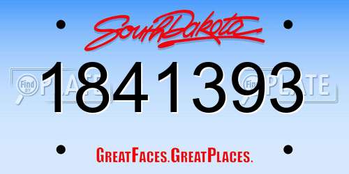 1841393 South Dakota License Plate