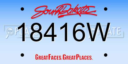 18416W South Dakota License Plate