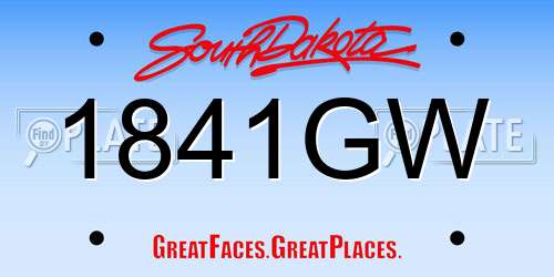 1841GW South Dakota License Plate