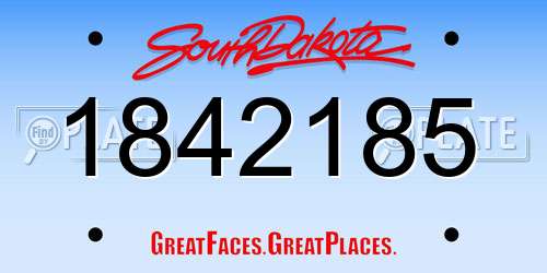 1842185 South Dakota License Plate