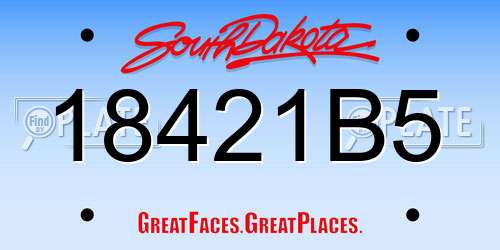 18421B5 South Dakota License Plate