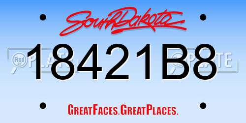 18421B8 South Dakota License Plate