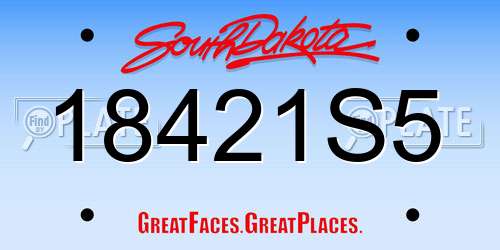 18421S5 South Dakota License Plate