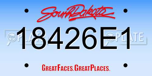 18426E1 South Dakota License Plate