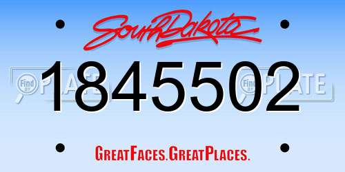1845502 South Dakota License Plate
