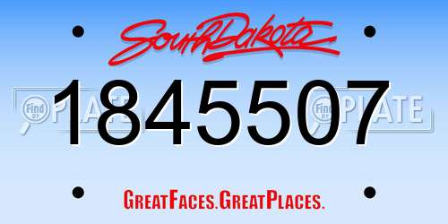 1845507 South Dakota License Plate