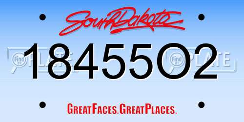 18455O2 South Dakota License Plate