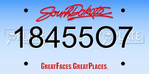 18455O7 South Dakota License Plate