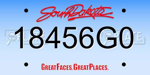 18456G0 South Dakota License Plate