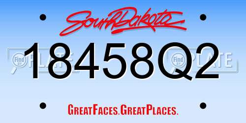 18458Q2 South Dakota License Plate