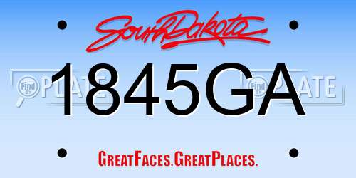1845GA South Dakota License Plate