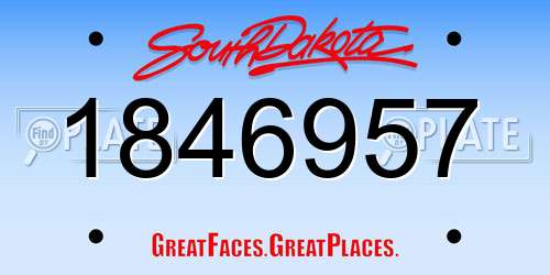 1846957 South Dakota License Plate