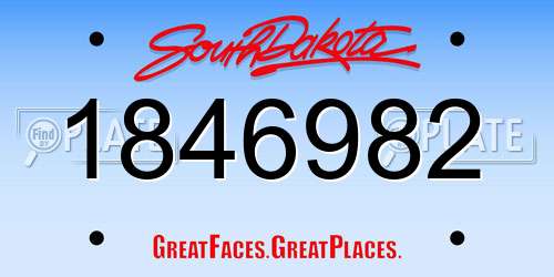 1846982 South Dakota License Plate