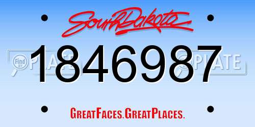 1846987 South Dakota License Plate
