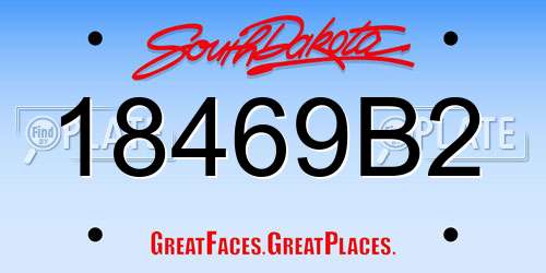 18469B2 South Dakota License Plate