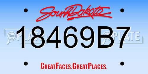 18469B7 South Dakota License Plate