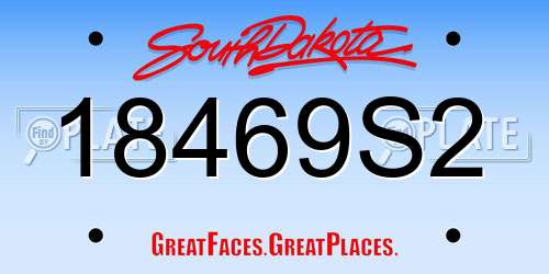 18469S2 South Dakota License Plate