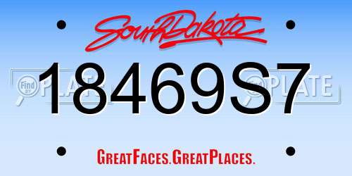 18469S7 South Dakota License Plate