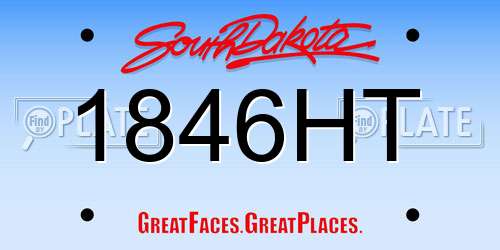 1846HT South Dakota License Plate