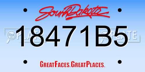 18471B5 South Dakota License Plate
