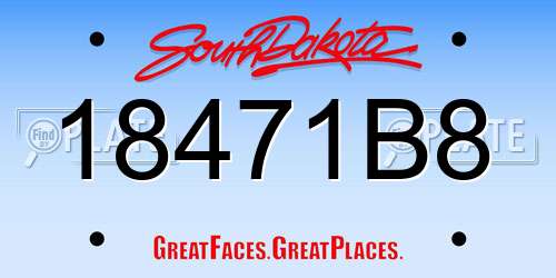 18471B8 South Dakota License Plate