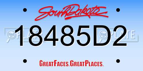 18485D2 South Dakota License Plate