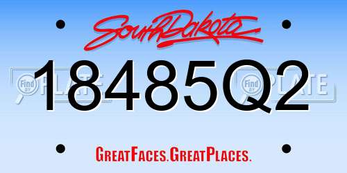 18485Q2 South Dakota License Plate