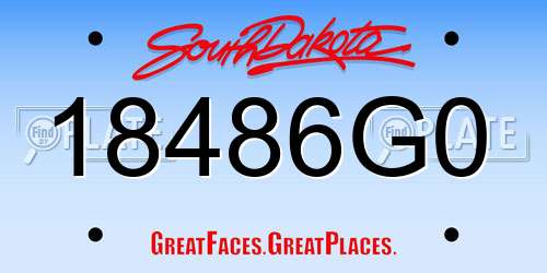 18486G0 South Dakota License Plate