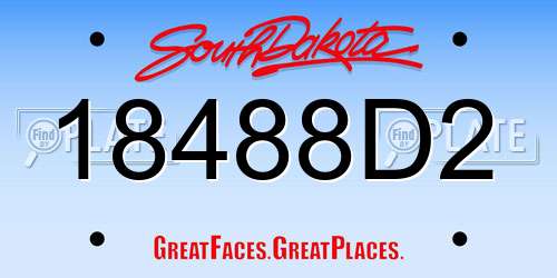 18488D2 South Dakota License Plate